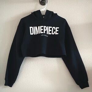 Dimepiece Cropped Black Logo Hoodie - Size Small- hard to find!